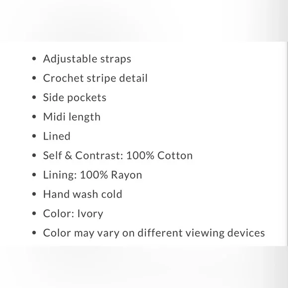 NWOT Seaside Striped Crochet Midi Dress - Picture 3 of 7